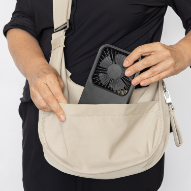 Logo trade promotional giveaways picture of: Aervina RCS recycled plastic re-chargeable desk fan