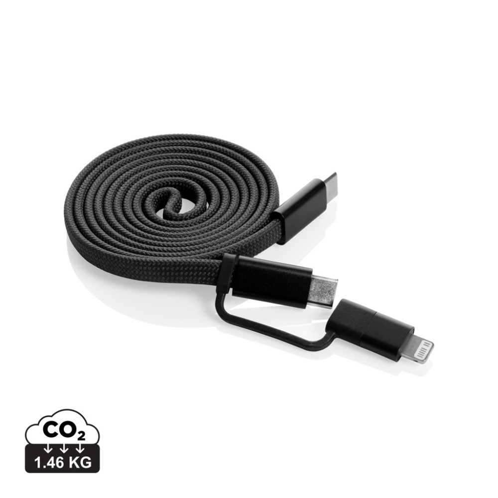 Logo trade promotional products image of: Arc RCS recycled Ultra-thin 60W 2 in 1 magnetic cable