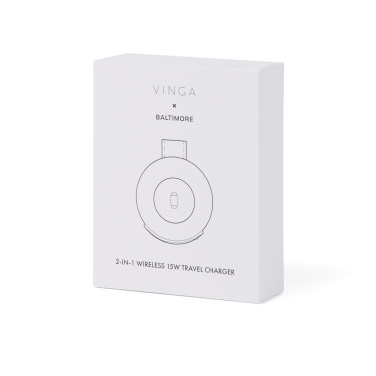 Logo trade corporate gifts image of: VINGA Baltimore RCS 2-in-1 Wireless 15W Travel Charger