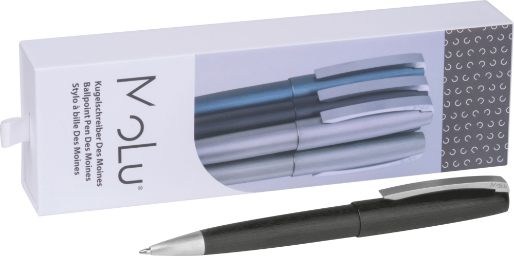 Logo trade promotional merchandise image of: Metal ballpoint pen Des Moines MoLu