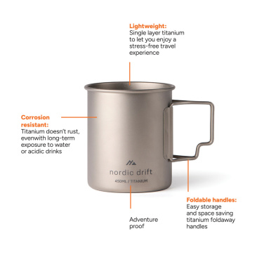 Logo trade promotional items picture of: Nordic Drift Trail Ultra Light Titanium 450ml Cup