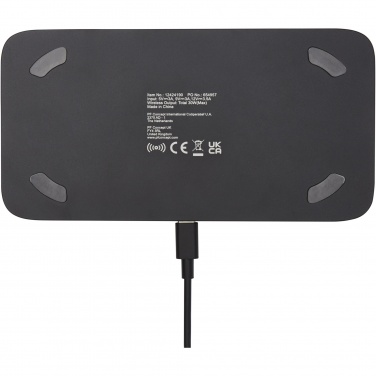 Logo trade reklaamkingituse pilt: Hübriidne 15 W esmaklassiline topeltjuhtmevaba laadimisalus