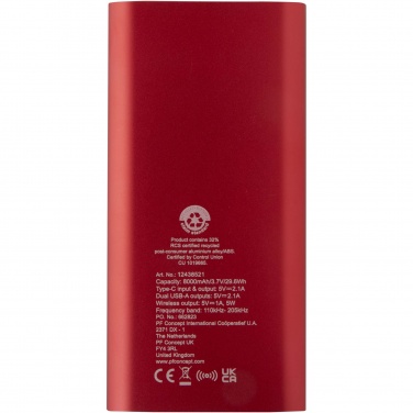 Logotrade reklaamtooted pilt: Juice 8000 mAh Type-C taaskasutatud alumiiniumist juhtmevaba toitepank