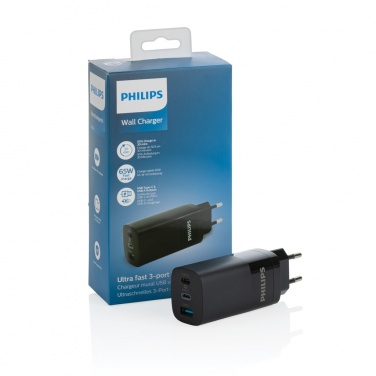 Logotrade reklaamtooted pilt: Philipsi 65 W ülikiire PD 3-pordiline USB seinalaadija