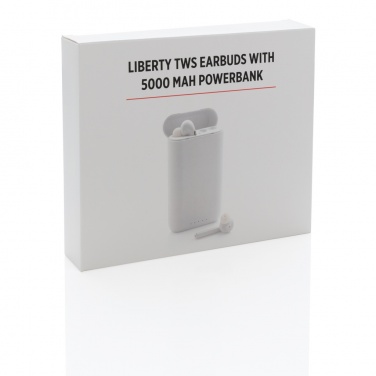 Logotrade reklaamkingituse foto: Liberty TWS kõrvaklapid 5000 mAh toitepangaga
