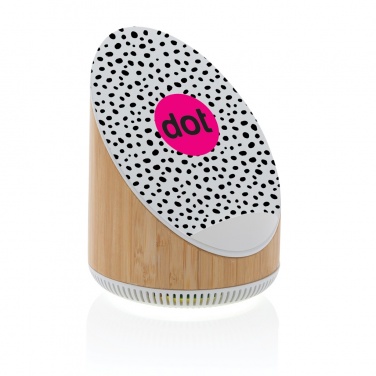 Logo trade meened foto: Ovate bambusest 5W kõlar koos 15W juhtmevaba laadijaga