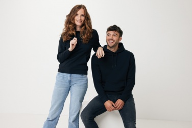 Logo trade firmakingituse pilt: Iqoniq Rila kerge taaskasutatud puuvillast kapuutsiga pusa