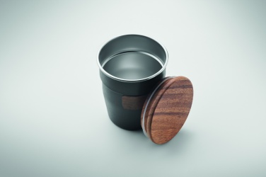 Logo trade reklaamkingi pilt: Pähklise viimistlusega termostops, 350 ml