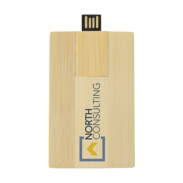 Logotrade meened pilt: Krediitkaart USB Bamboo 8 GB