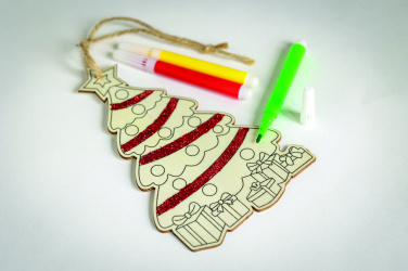 Logotrade meene foto: Puidust jõulupuu värvimiskomplekt