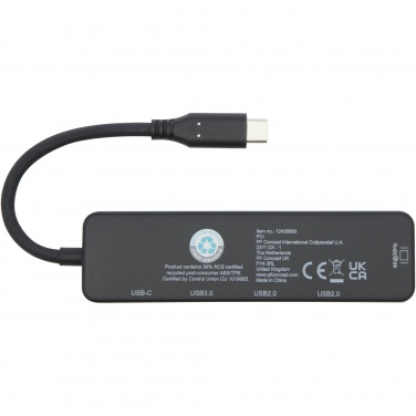 Logo trade mainoslahjat tuotekuva: Loop RCS -kierrätetystä muovista valmistettu multimediasovitin USB 2.0–3.0 HDMI -liitännällä