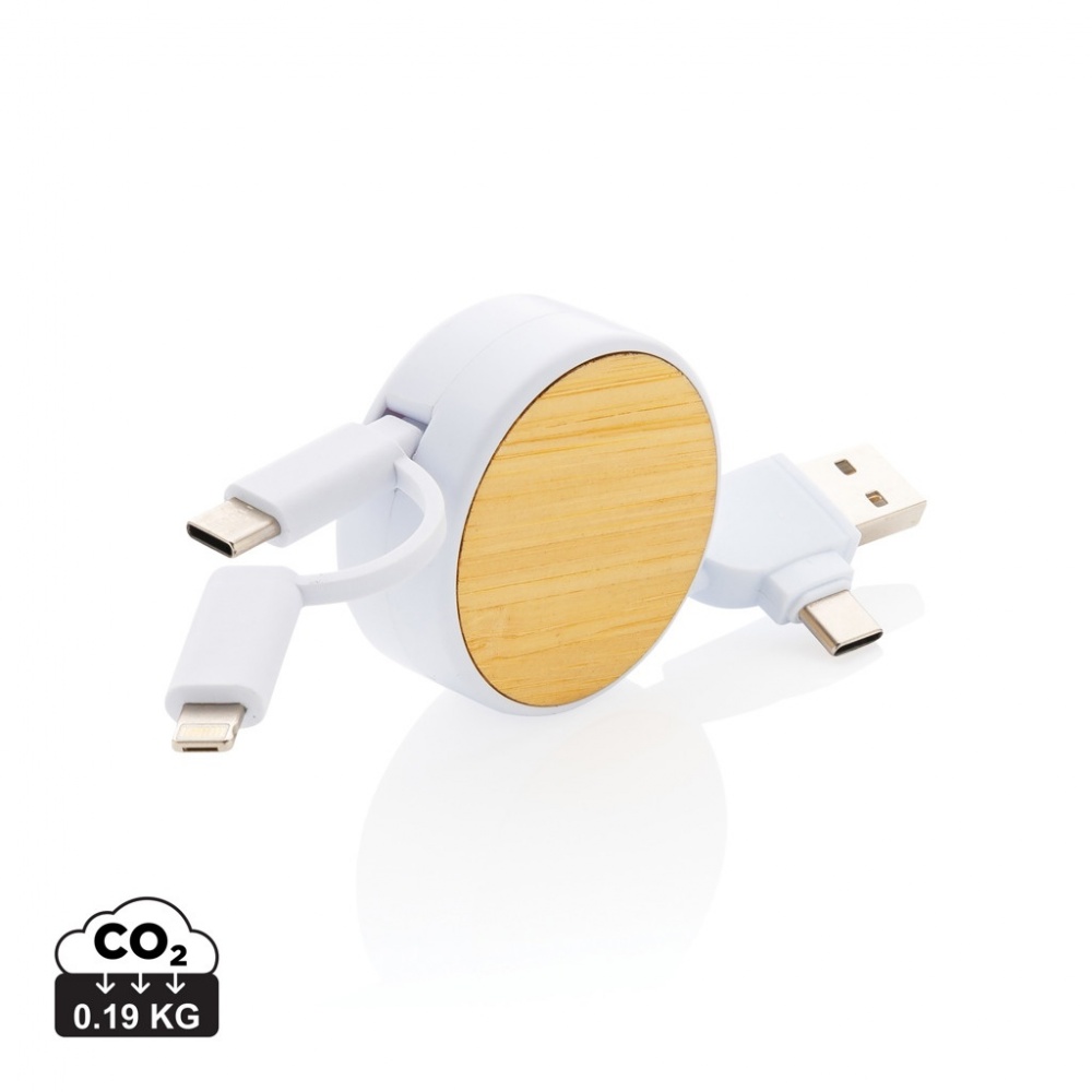 Logo trade mainostuote kuva: RCS Ontario 6-in-1 sisäänvetäytyvä kaapeli