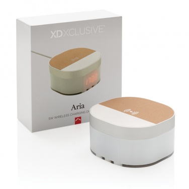 Logotrade mainoslahja tuotekuva: Aria 5W langattomasti ladattava digikello