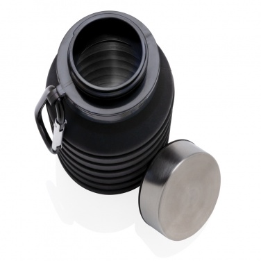 Logo trade liikelahjat tuotekuva: Vuodonkestävä taitettava silikonipullo kannella