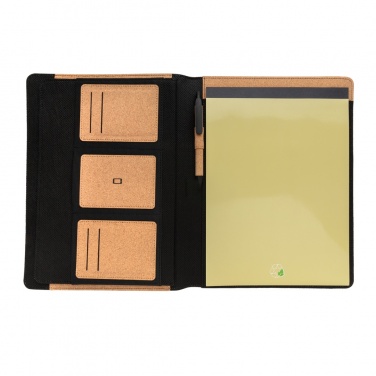 Logo trade mainoslahja ja liikelahja tuotekuva: Deluxe korkki portfolio A4 kynällä