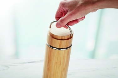 Logo trade liikelahjat mainoslahjat kuva: Bambu termospullo 400 ml TAMPERE