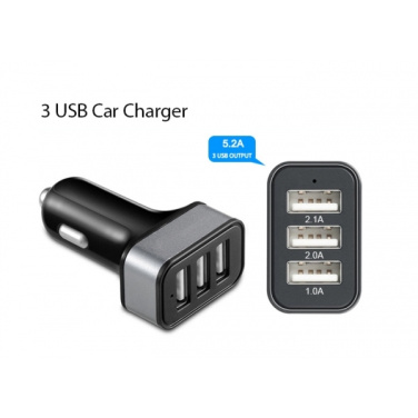 Logotrade liikelahjat kuva: Autolaturi 3 USB-portilla