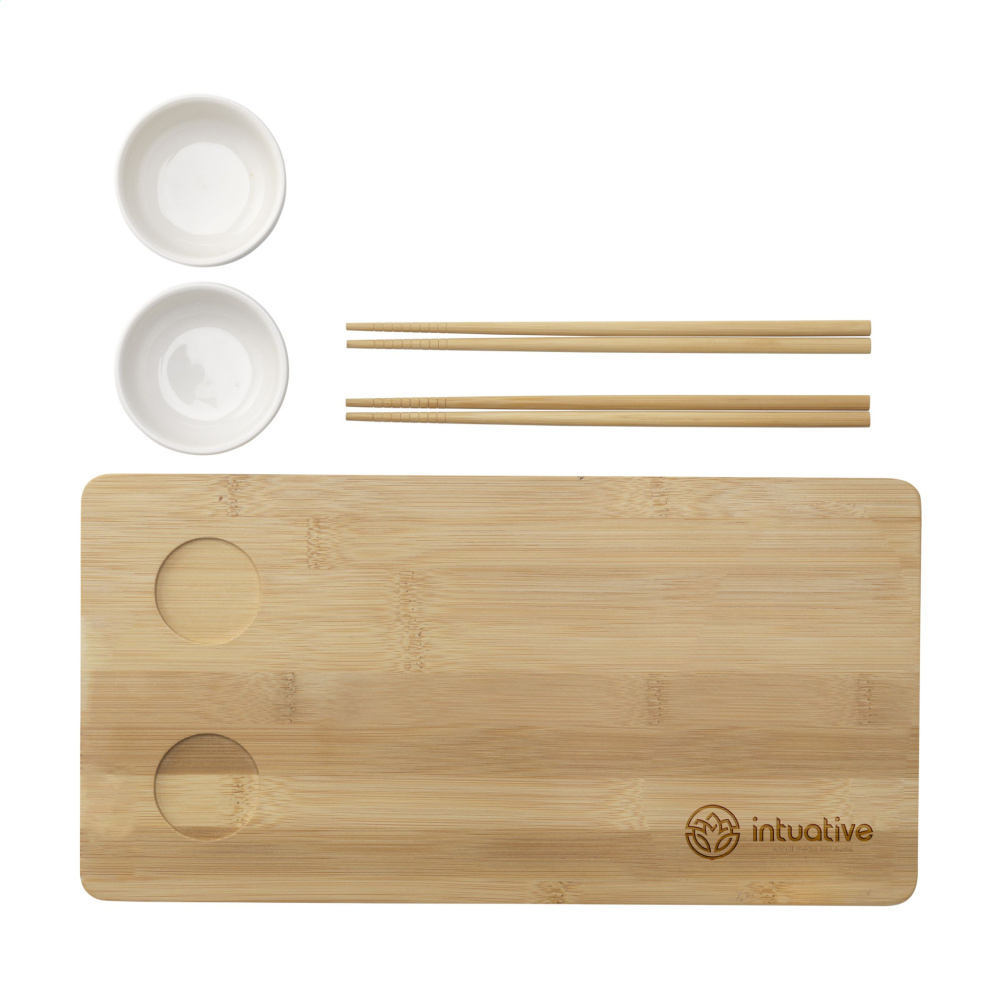 Logo trade liikelahjat mainoslahjat kuva: Temaki Bamboo Sushi Tray lahjasetti