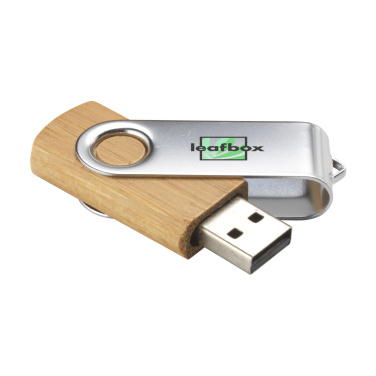 Logo trade liikelahjat tuotekuva: USB Twist Bamboo varastossa 8 Gt