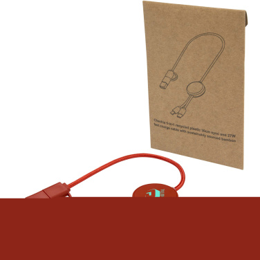 Logo trade liikelahja kuva: Citala kierrätysmuovinen 30 cm:n ja 27W:n datasynkronoiva 5-in-1-pikalatauskaapeli