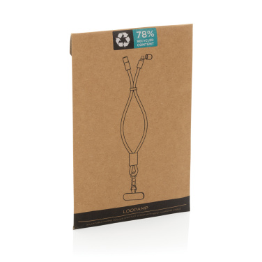 Logo trade mainoslahja ja liikelahja tuotekuva: LoopAmp RCS RPET - puhelinrannehihna 60 W:n kaapelilla