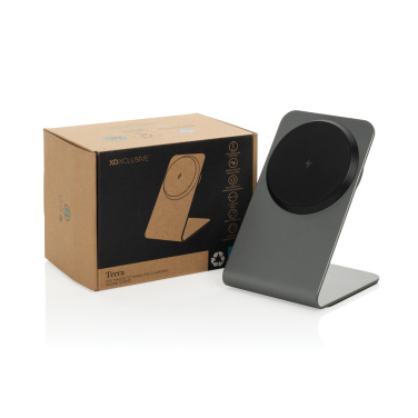 Logo trade mainoslahjat ja liikelahjat kuva: Terra alumiininen 15 W:n magneettinen langaton latausteline