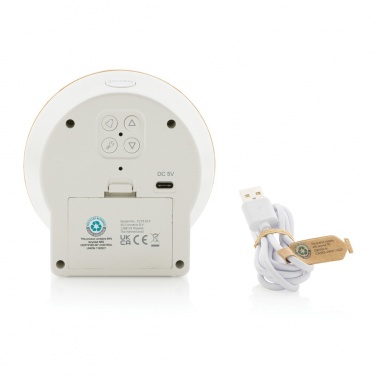 Логотрейд бизнес-подарки картинка: Часы настольные ЖК-дисплей из пластика и бамбука Utah RCS