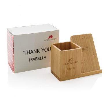 Логотрейд бизнес-подарки картинка: Беспроводное зарядное устройство Calgary Bamboo 10 Вт