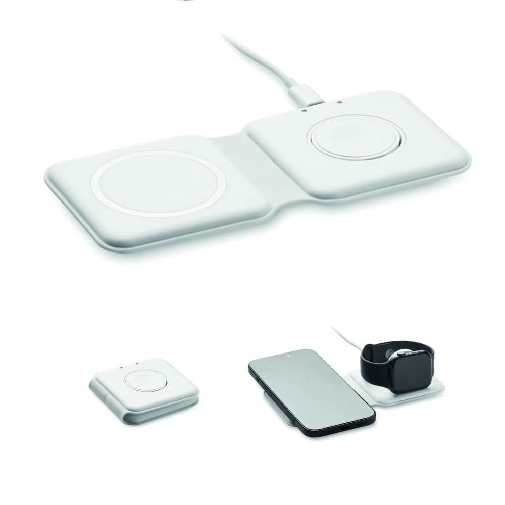 Лого трейд pекламные подарки фото: 2 in 1 foldable charger 15W