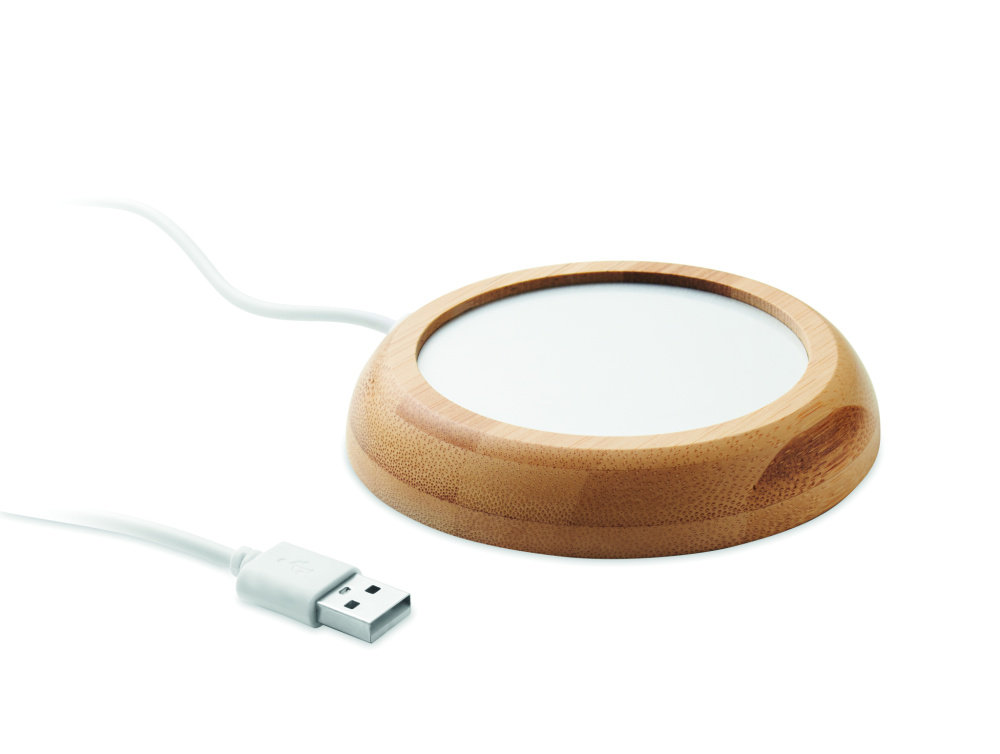Логотрейд бизнес-подарки картинка: Bamboo mug warmer with USB