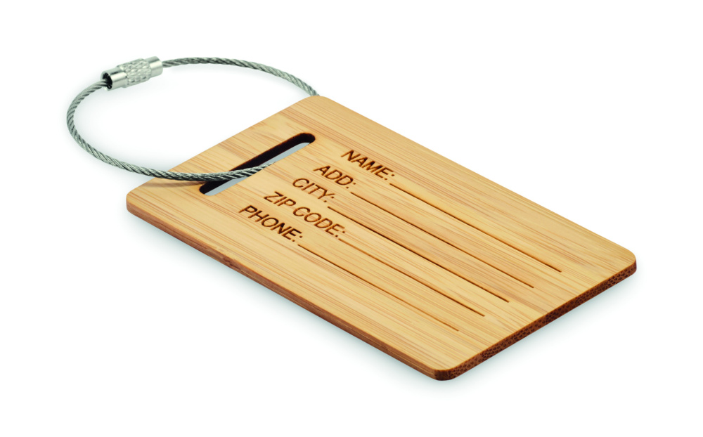 Логотрейд pекламные продукты картинка: Bamboo luggage tag