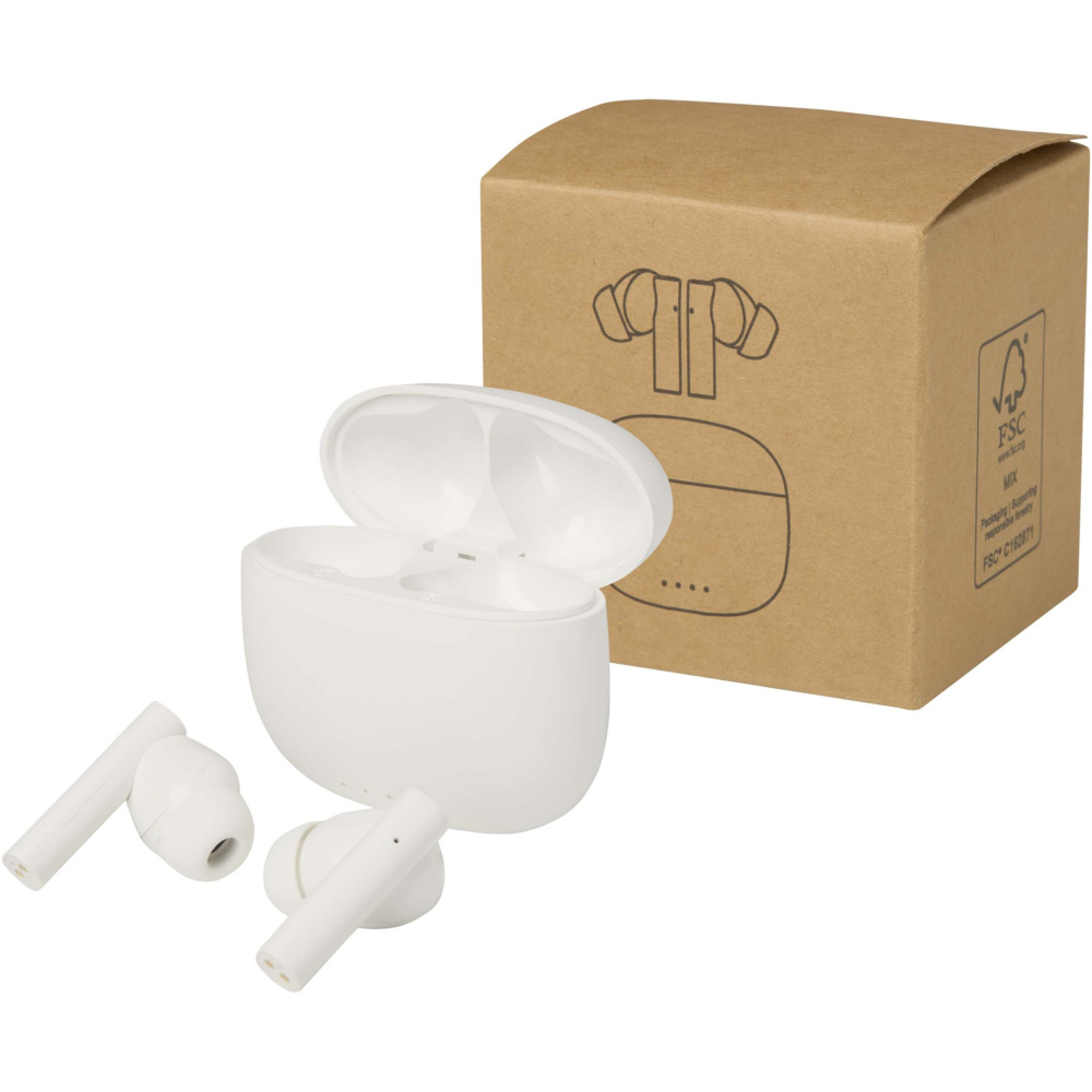 Логотрейд pекламные подарки картинка: Alterf гарнитура True Wireless Bluetooth® из переработанной пластмассы с силиконовыми амбушюрами