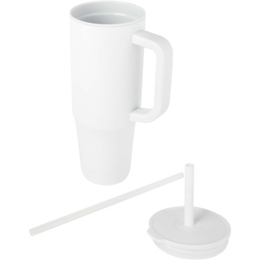 Logotrade kampanjprodukter bild: Brady 900 ml RCS-certifierad isolerad mugg med silikonsugrör