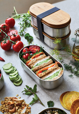 Logotrade profilprodukter bild: Black+Blum Dubbel Rostfri Bento-låda